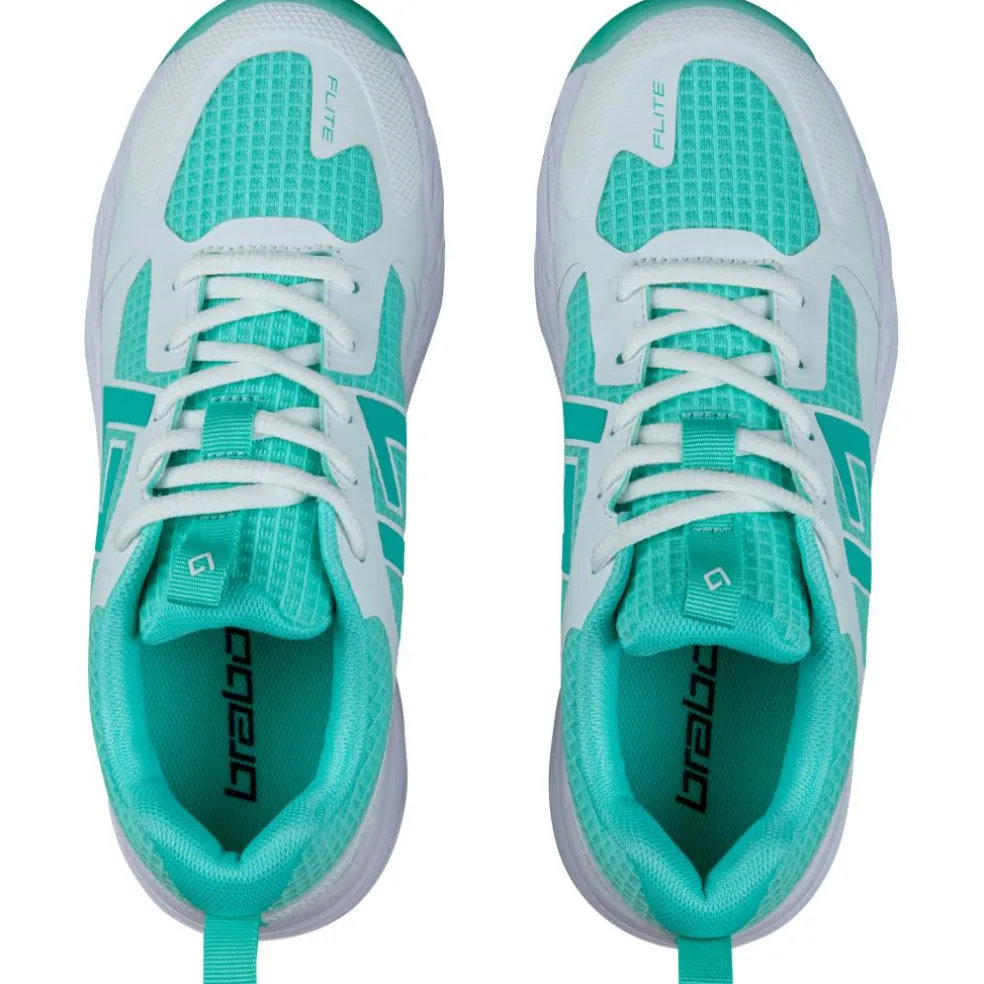 Brabo Tribute hockeyschoenen junior aqua white inclusief slippers