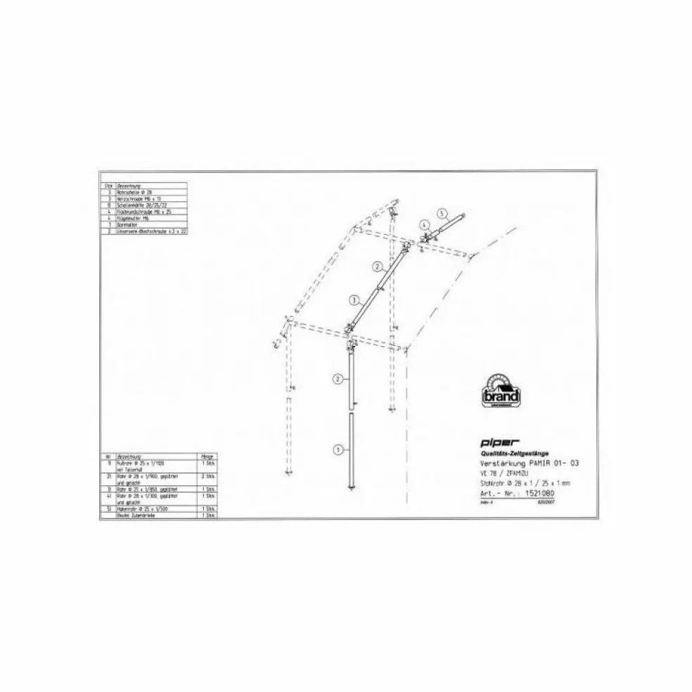 Brand Pamir voortent frame versteviging
