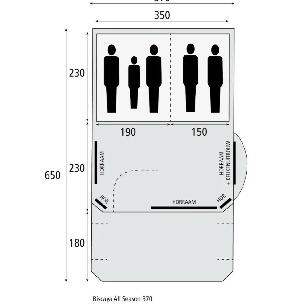 Cabanon Biscaya 370 All Season tunneltent beige