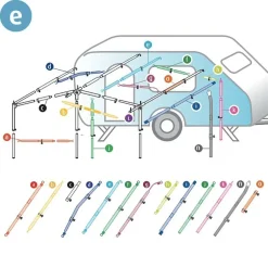 Campking Extra dakligger staal 25 / 22 mm 170 - 250 cm