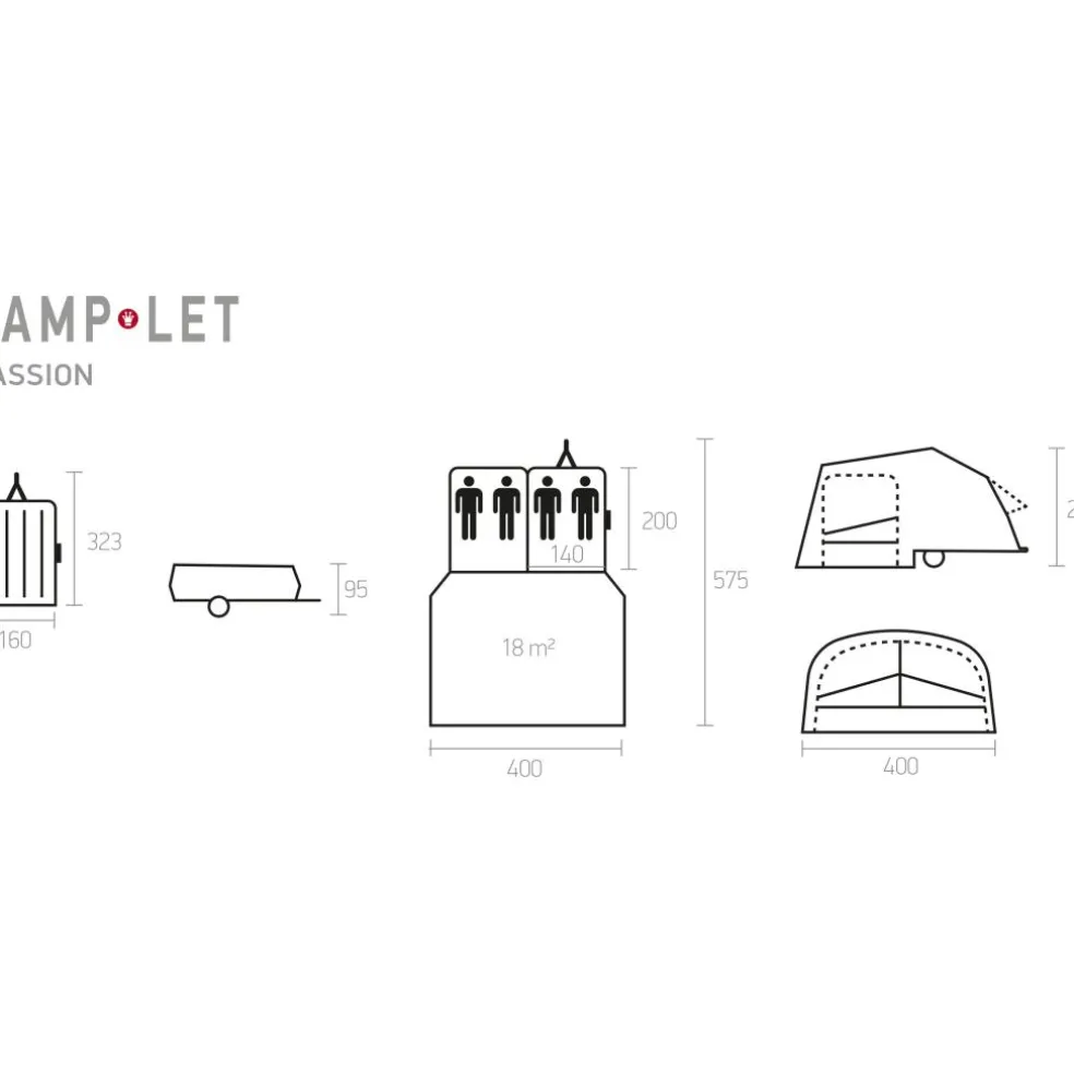 Camp-let North geremd vouwwagen 750 kg grey
