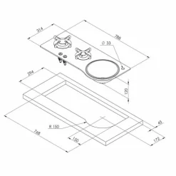 Can PV1364-S kook-spoelcombinatie rechts