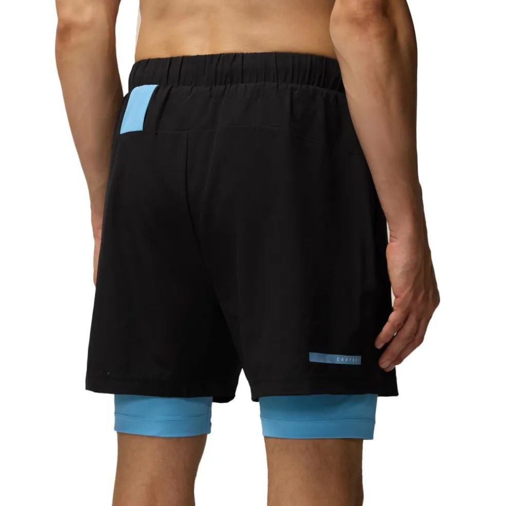 Castore Flow 2-in-1 short heren black cool blue