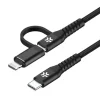 Celly Duo USB-C oplaadkabel zwart 1 meter