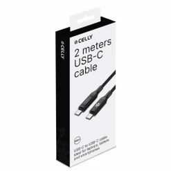 Celly USB-C oplaadkabel zwart 2 meter