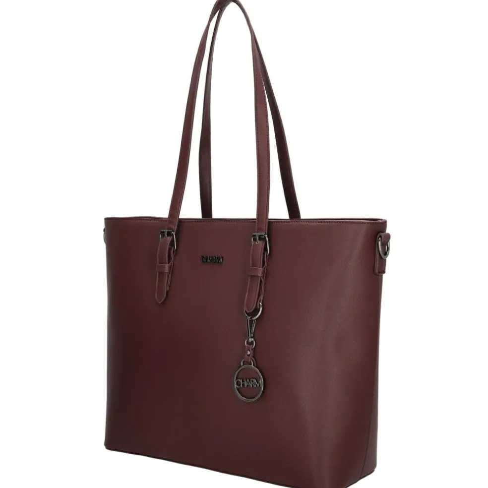 Charm London Birmingham 15,6 inch laptop schoudertas bordeaux