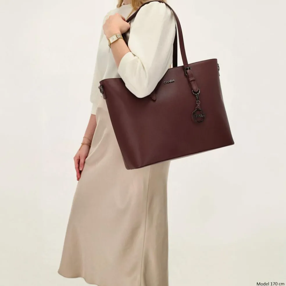Charm London Birmingham 15,6 inch laptop schoudertas bordeaux