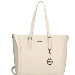 Charm London  Birmingham 15,6 inch laptop schoudertas crème