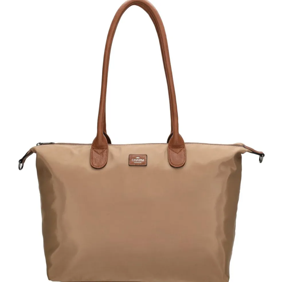 Charm London Buckingham 15,6 inch laptop schoudertas taupe