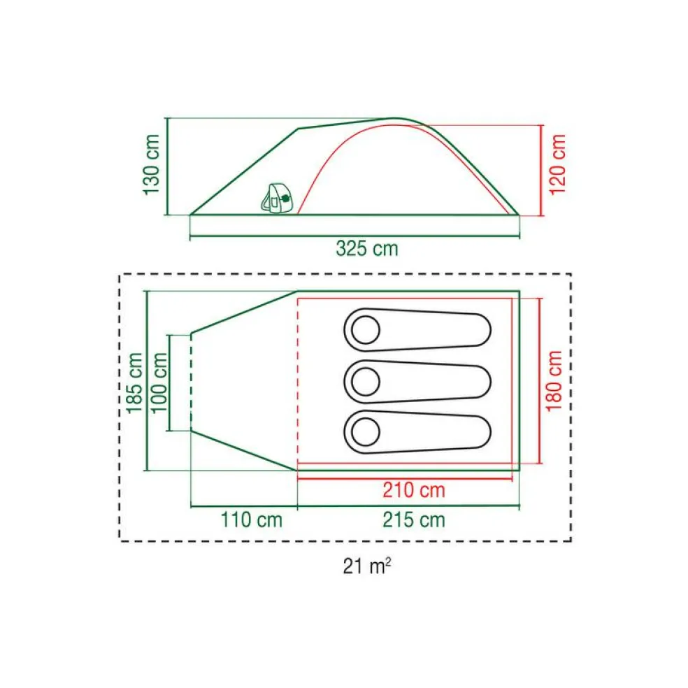 Coleman Darwin 3 plus BlackOut koepeltent green