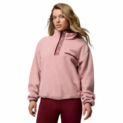 Columbia Helvetia II Cropped Half Snap sweater dames eraser pink fig rich wine