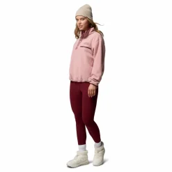 Columbia Helvetia II Cropped Half Snap sweater dames eraser pink fig rich wine