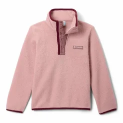 Columbia Helvetia II Half Snap sweater junior eraser pink fig rich wine