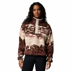 Columbia Helvetia II Printed Cropped Half Snap sweater dames tobacco sisters dark stone
