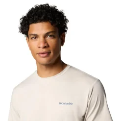 Columbia Kwick Hike Technical shirt heren dark stone heather linear view multi