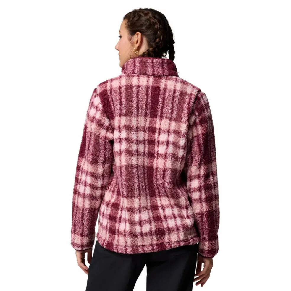 Columbia West Bend Print fleece vest dames rich wine herringplaid