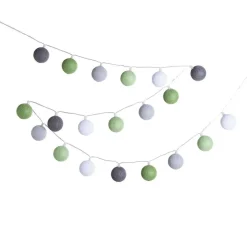 Cotton Ball Lights  Outdoor lichtsnoer glamping green