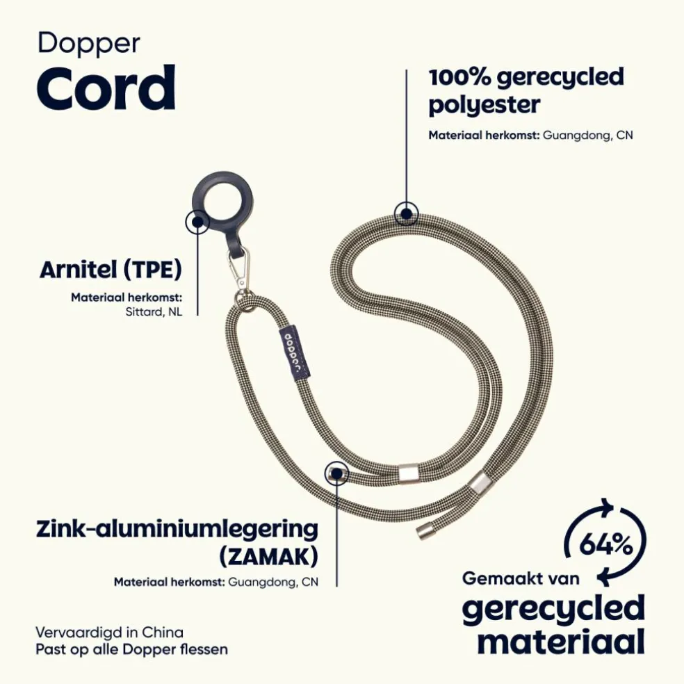 Dopper koord sandy black