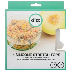 Dotz Siliconen vershouddeksels ø 11 - 14 cm transparant 4-pack