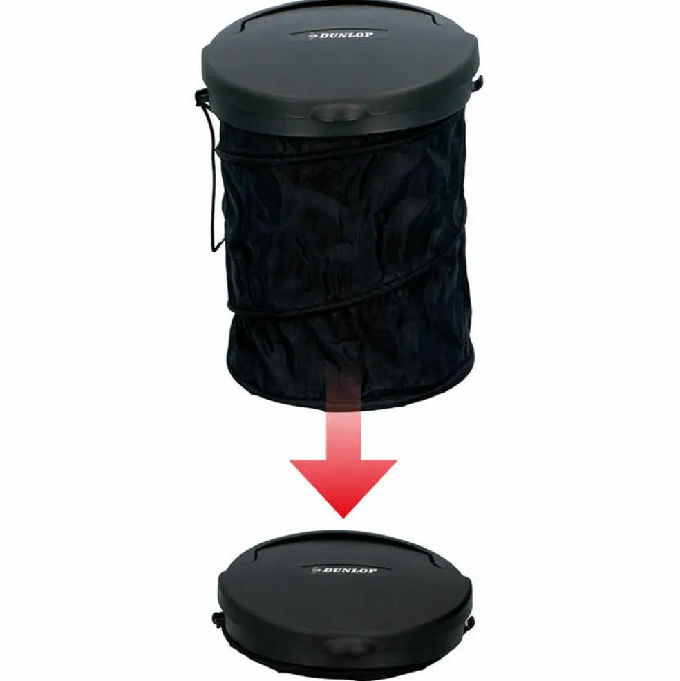 Dunlop Opvouwbare prullenbak 4 liter zwart