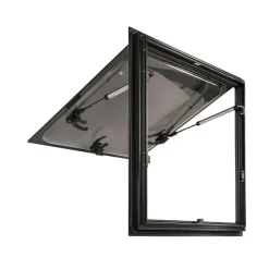 DWS Camping  Rechthoekig klapraam inclusief combihor zwart  500 x 500 mm