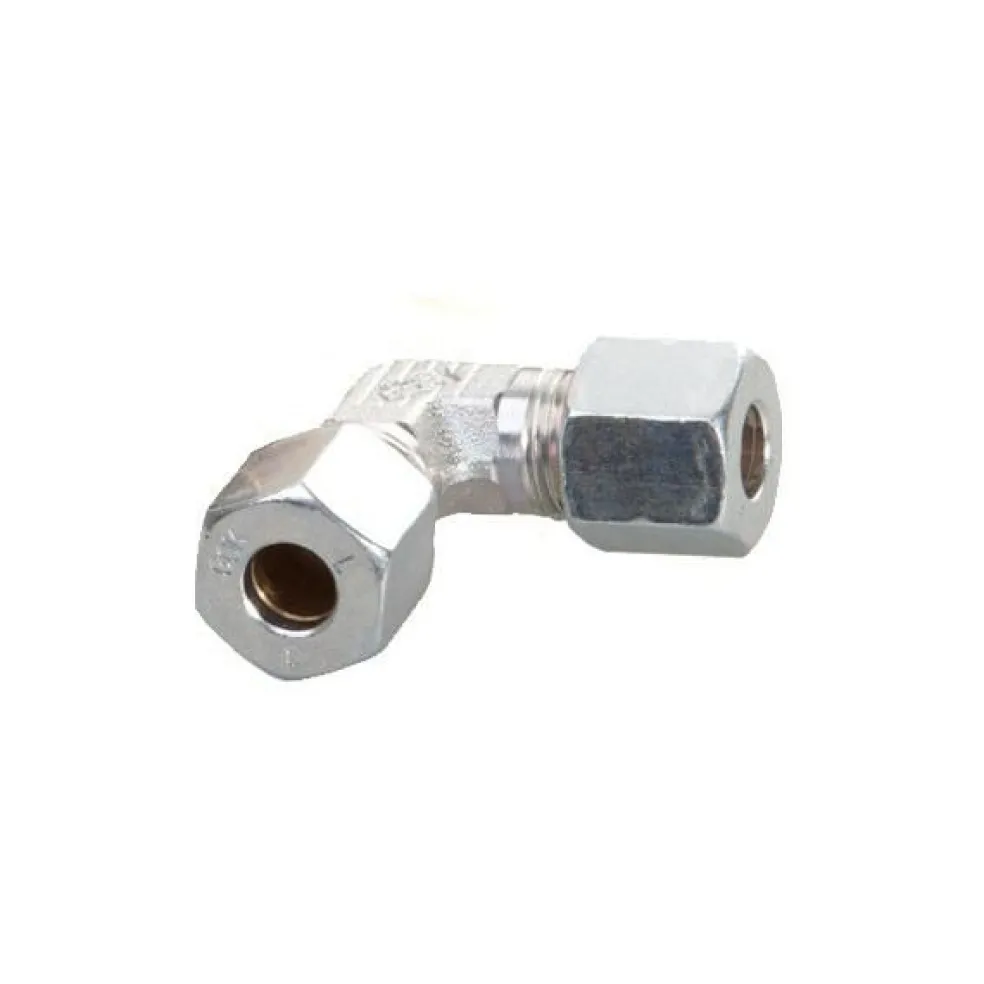 DWS haakse knelkoppeling 8 mm staal