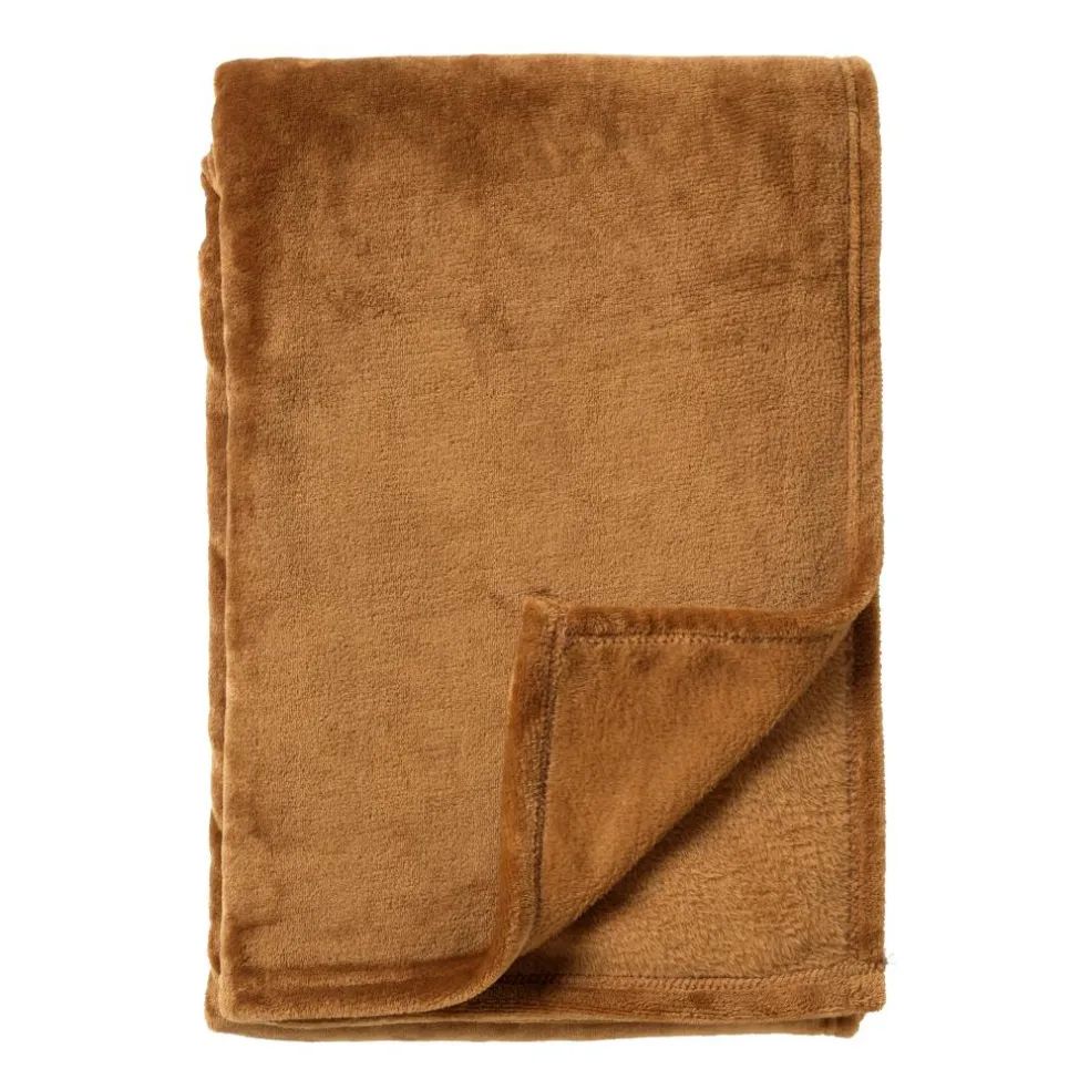 DWS Harvey fleece plaid 150 x 200 cm tobacco brown