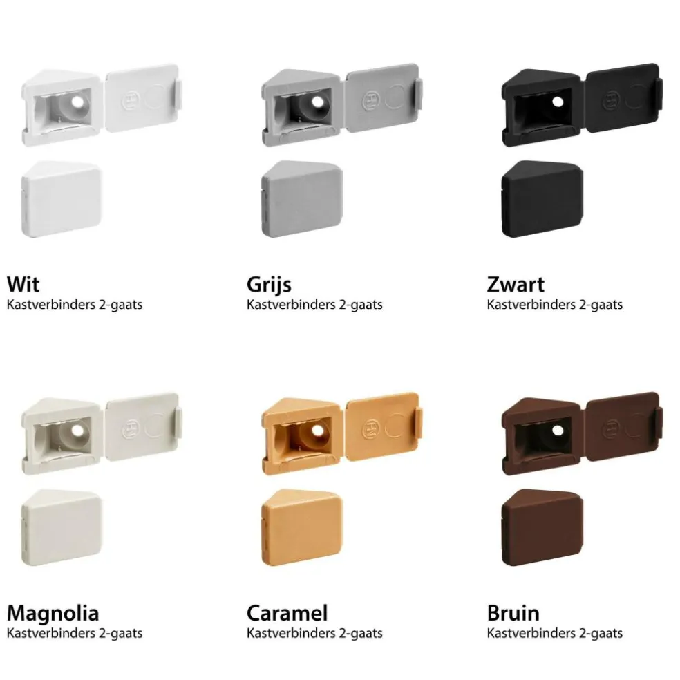 DWS Meubelverbinders 2 gaats magnolia per 10 stuks