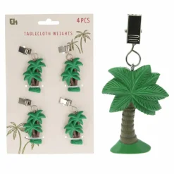 DWS Palmboom tafelkleedgewichten 4-pack assorti
