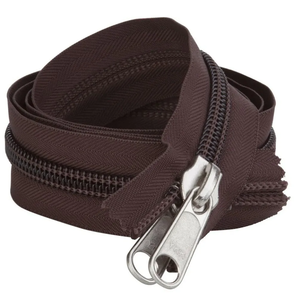 DWS YKK Rits op rol 120 cm brown