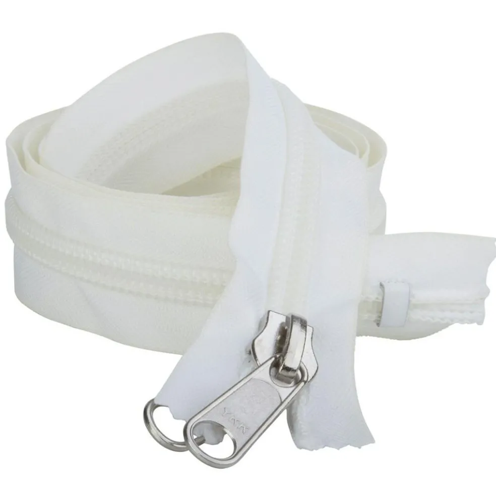 DWS YKK Rits op rol 120 cm white