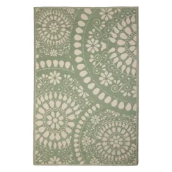 Esschert Design Bellen buitenkleed 120 x 180 cm green white