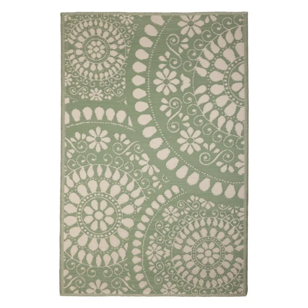 Esschert Design Bellen buitenkleed 120 x 180 cm green white
