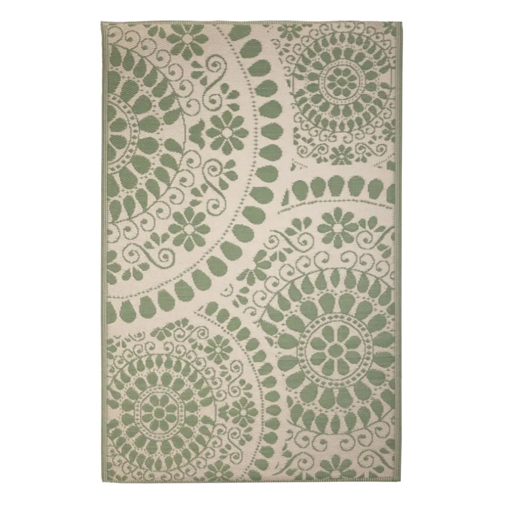 Esschert Design Bellen buitenkleed 120 x 180 cm green white