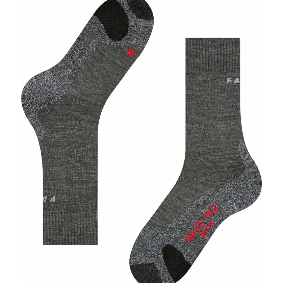 Falke TK2 wandelsokken dames asphalt melange