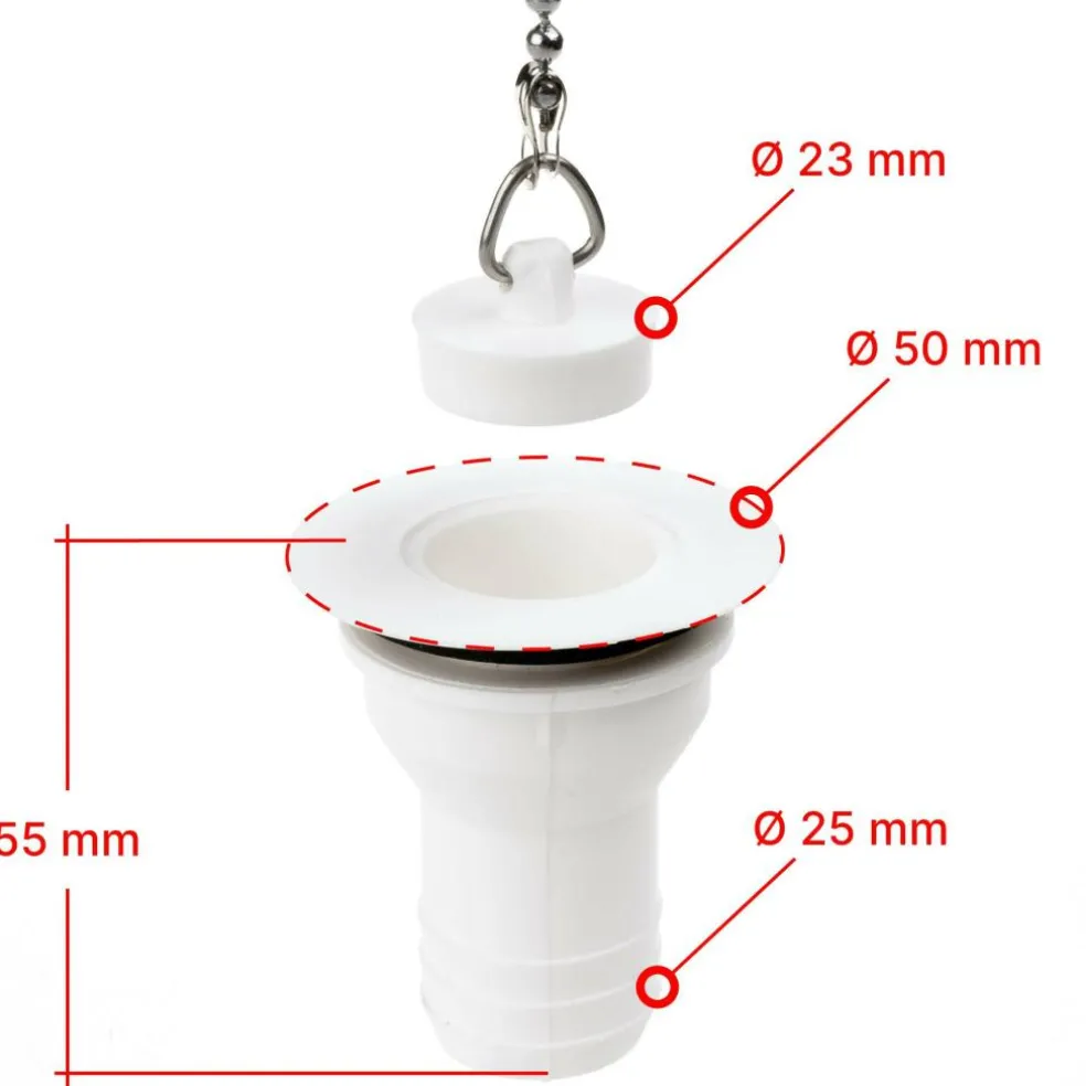 Fawo Rechte afvoerplug 25 mm wit