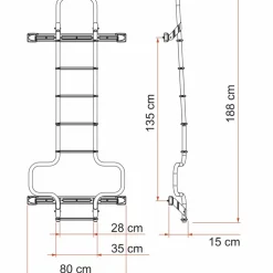 Fiamma Deluxe DJ H1 H2 ladder voor Ducato vanaf 2006  deep black