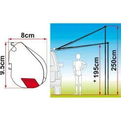 Fiamma F35 Pro 220 cassetteluifel titanium - Royal Grey