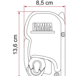 Fiamma F45 S 400 cassetteluifel polar white - Royal Grey
