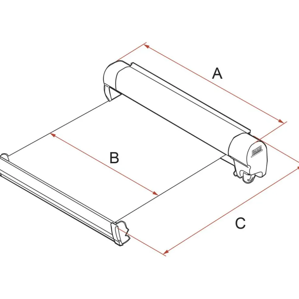 Fiamma F45 S 190 cassetteluifel titanium - Royal Grey