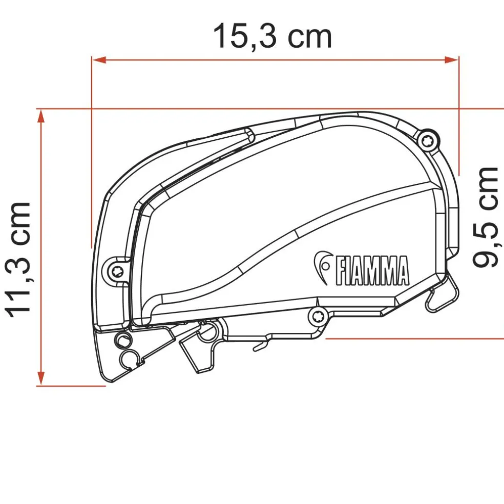 Fiamma F80s 340 cassetteluifel polar white - Royal Grey V25