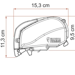 Fiamma F80s 370 cassetteluifel polar white - Royal Grey  V25
