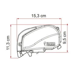 Fiamma F80s 340 cassetteluifel deep black - Royal Grey V25