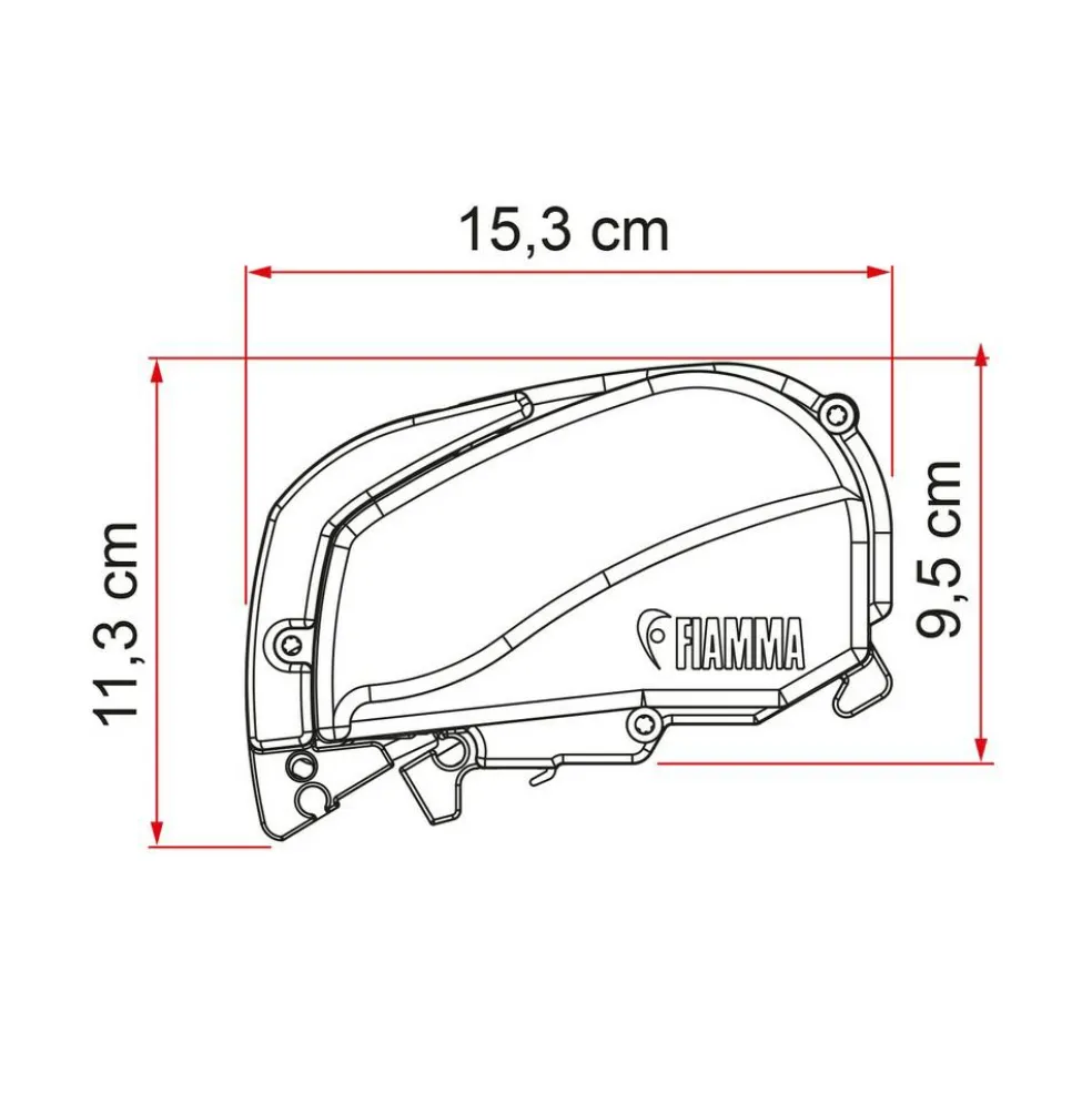 Fiamma F80s 340 cassetteluifel deep black - Royal Grey V25