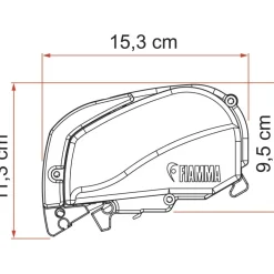 Fiamma F80s Ducato 320 cassetteluifel deep black - royal grey