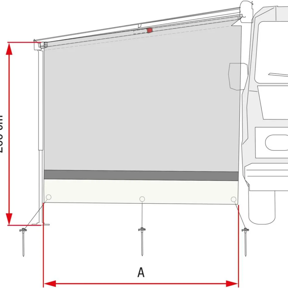 Fiamma Sun View Side F45 F65 F80 zijwand schaduwdoek