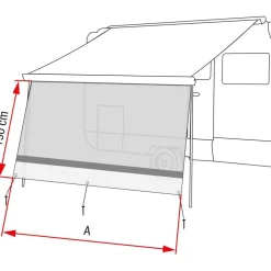 Fiamma Sun View XL 375 voorwand schaduwdoek 360 x 190 cm