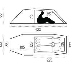 Fjällräven Abisko Endurance 2 lichtgewicht tunneltent pine  green