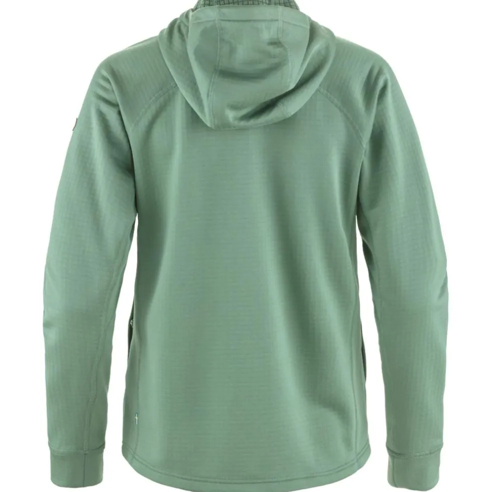 Fjällräven Abisko Grid Hoodie fleece vest dames patina green