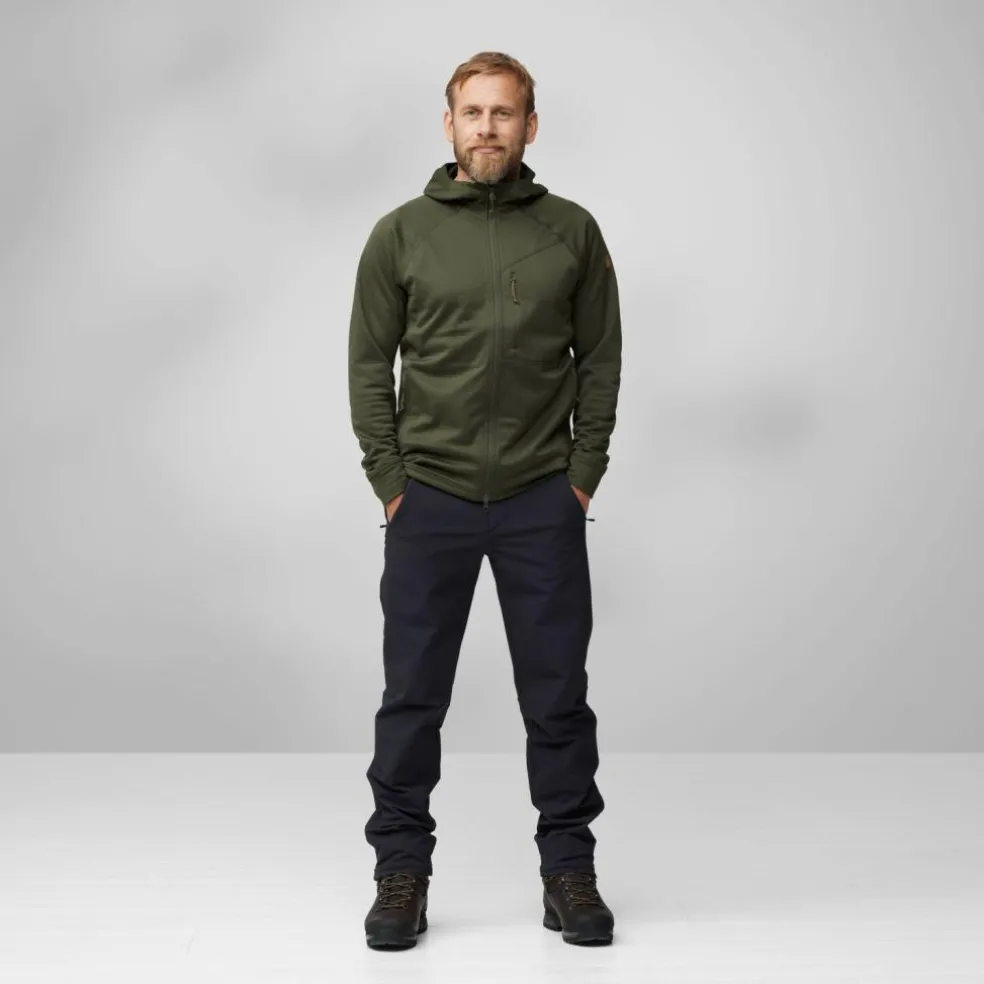 Fjällräven Abisko Grid Hoodie fleece vest heren deep forest